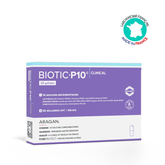 Biotic P10 Clinical Aragan 20 gélules – Probiotiques haute concentration et digestion