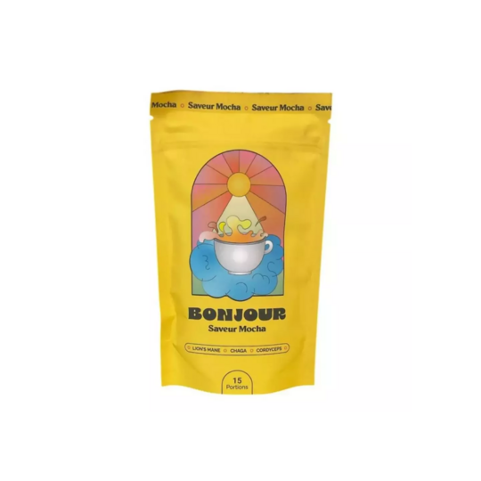 Bonjour Drink boisson champignons adaptogènes mocha 15 portions — énergie stable et concentration