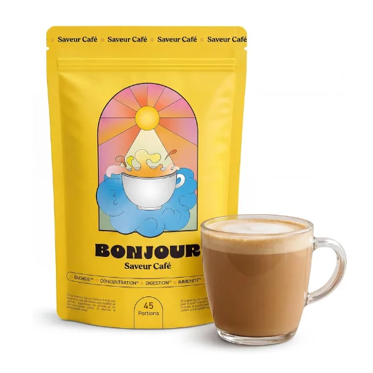 Bonjour Drink aux champignons adaptogènes saveur café 270 g — alternative café énergie et clarté mentale