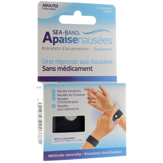 Bracelet Anti-Nausées Adulte Noir - 1 unité