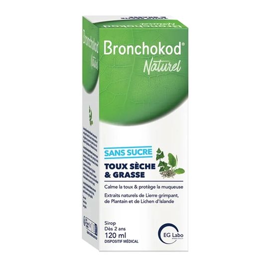 EG Labo Bronchokod Naturel Toux Sèche & Grasse Sans Sucres 120ml