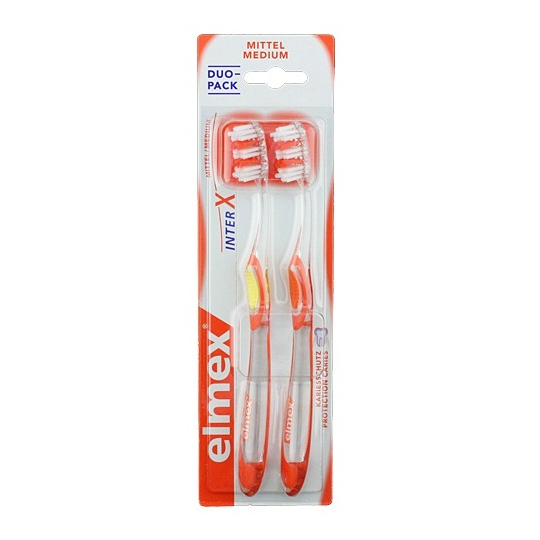 Brosse à dents Medium Inter X Tête standard - Lot de 2 brosses