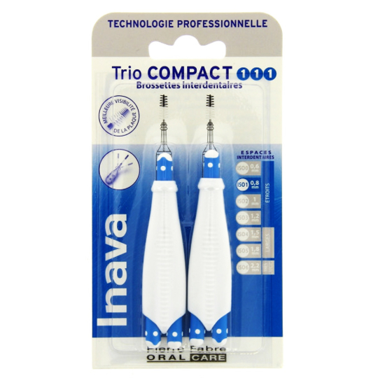 Brossettes Interdentaires Trio Compact 111 Espaces Etroit 0.8 mm - 6 Têtes