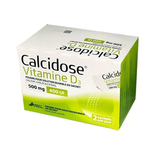 Calcidose Vitamine d3 - Calcium, vitamine d3, carence osseuse - médicament sans ordonnance 60 sachets