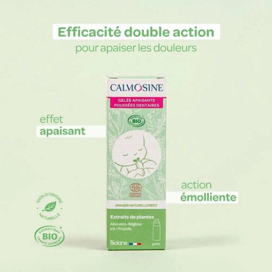 Calmosine Gelée Apaisante Poussées Dentaires 15 ml – Gel apaisant pour les gencives de bébé