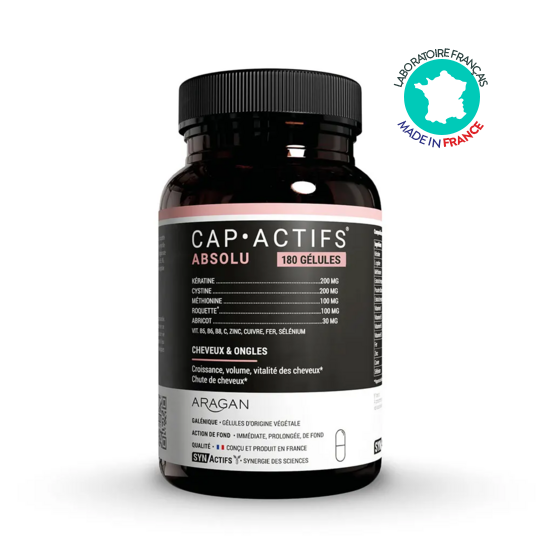 CapActifs Absolu Cheveux & ongles Aragan 180 gélules – Croissance, volume et vitalité
