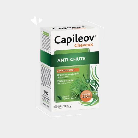 Nutreov Capileov Anti-chute cheveux 3 x 30 gélules – Complément alimentaire cheveux