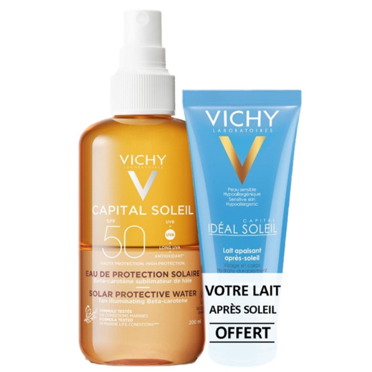 CAPITAL SOLEIL - Eau de Protection Solaire SPF30 200 ml +  Lait Apaisant Après-Soleil 200 ml Offert