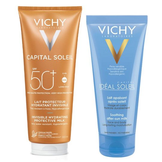 CAPITAL SOLEIL - Lait Protecteur Hydratant SPF50+ - 300 ml + IDEAL SOLEIL - Lait Apaisant Après-Soleil - 100 ml