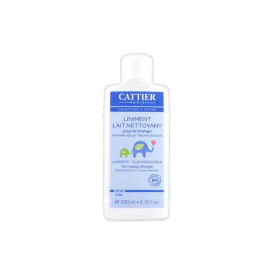 Cattier Bébé Liniment lait nettoyant 200 ml – soin change bébé bio