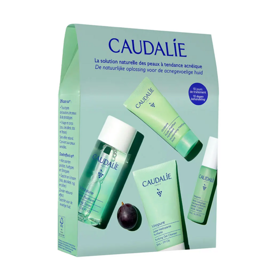 Caudalie Vinopure Starter Kit Routine Anti-Imperfections – Gelée 30 ml, Lotion 50 ml, Sérum 10 ml et Fluide 15 ml