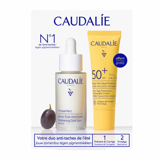Caudalie Vinoperfect duo anti-tache de l'été – sérum éclat et protection SPF50+