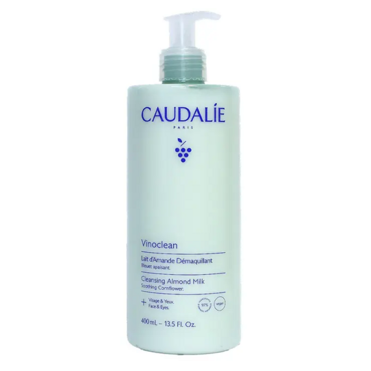 Caudalie Vinoclean lait d'amande démaquillant visage et yeux 400ml – soin nettoyant apaisant
