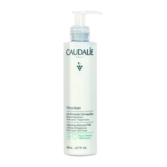 Caudalie Vinoclean lait d'amande démaquillant 200 ml — soin nettoyant apaisant et nourrissant visage