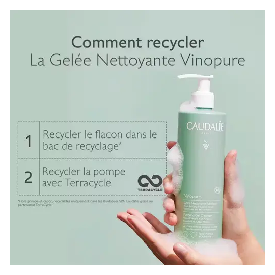 Caudalie Vinopure Gelée Nettoyante Purifiante 385 ml - À l'acide salicylique naturel