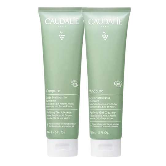 Caudalie Vinopure Gelée Nettoyante Purifiante à l'Acide Salicylique BIO 2 x 150 ml