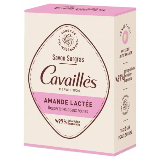 Cavaillès surgras pro-régénérant savon amande lactée 100 g — soin lavant solide peaux sèches