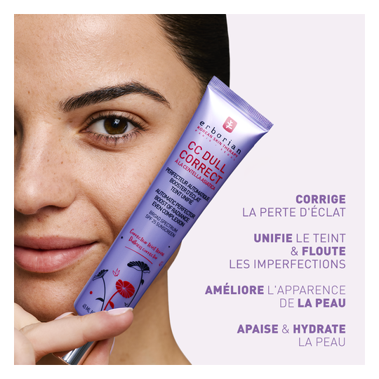 Erborian CC Dull Correct à la centella Asiatica SPF 25 Perfecteur Automatique Booster d'Eclat 45 ml Cosmétiques Coréennes
