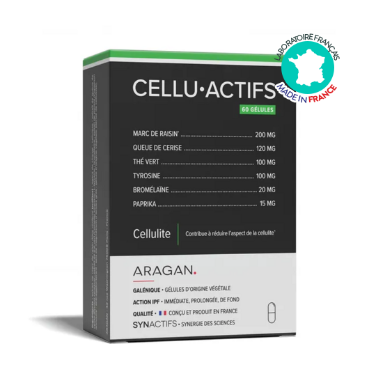 CelluActifs Contre la cellulite Aragan 60 gélules – Drainage, capitons et tonicité de la peau