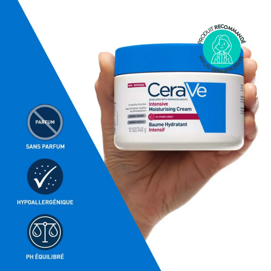 Cerave Baume Hydratant Intensif Visage et Corps Peaux Sèches à Très Sèches 354 ml soin nourrissant peau sèche