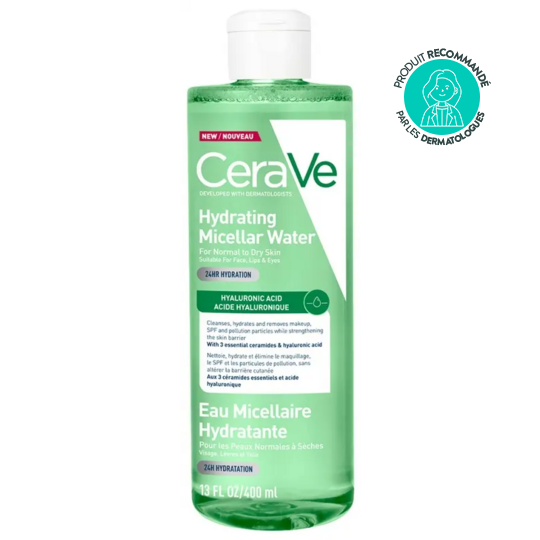 CeraVe Eau micellaire hydratante 400ml – nettoyant démaquillant peaux sensibles