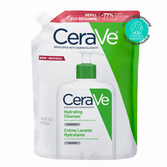 Cerave Crème Lavante hydratante visage et corps eco-recharge 473 ml