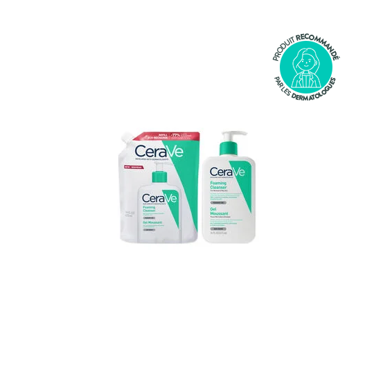 Cerave Foaming Cleanser Recharge Gel Moussant Visage 473 ml - Aux 3 céramides acide hyaluronique