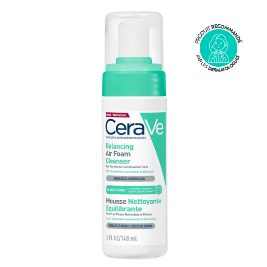 Cerave Mousse nettoyante équilibrante visage 148 ml – Peaux normales à mixtes