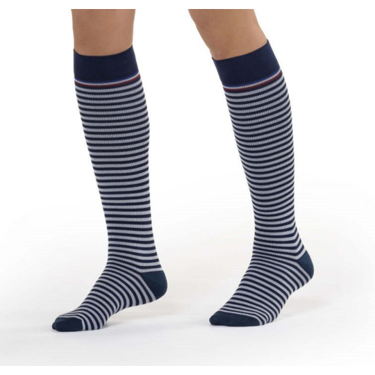 Chaussettese Longues Motifs Marinières Bleu Blanc C2  - Taille M