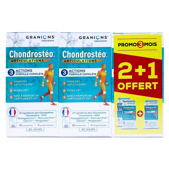 CHONDROSTEO+  - Lot de 2 x 90 comprimés + 90 comprimés offerts = 270 comprimés