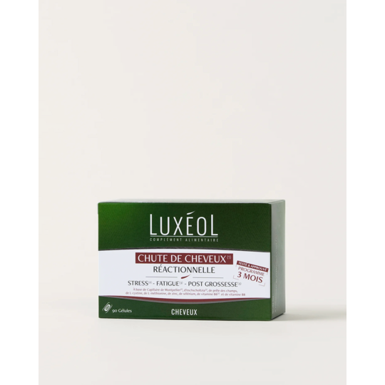 Luxéol chute de cheveux réactionnelle 3 mois – 90 gélules anti-chute, densité et vitalité capillaire