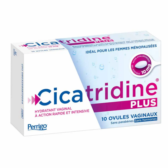 Cicatridine Plus Ovules Vaginaux Hydratant Action Rapide x10 – Sécheresse vaginale