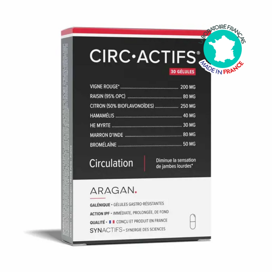 CircActifs Circulation Aragan 30 gélules – Jambes légères, circulation et confort veineux