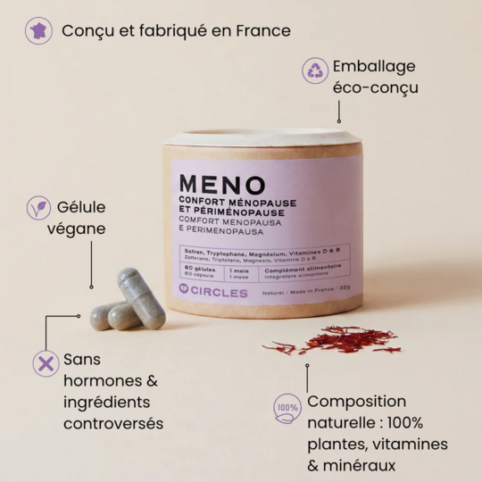 Circles Meno 60 gélules complément alimentaire ménopause et préménopause