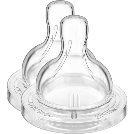 CLASSIC+ - Tétine + 6 mois Silicone Liquide Epais - Lot de 2 tétines