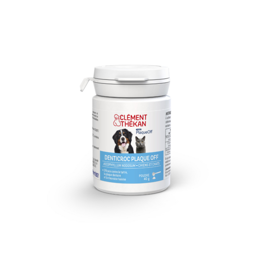 Clement-Thekan Denticroc Plaque Off Poudre Hygiène Bucco-Dentaire Chien & Chat 40 g