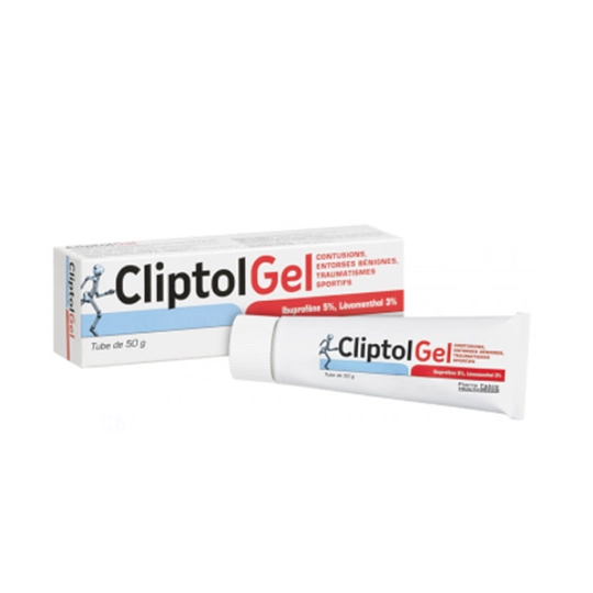 Cliptol Gel Contusions, Entorses Bénignes, Traumatismes Sportifs 50 g – Médicament anti-inflammatoire local