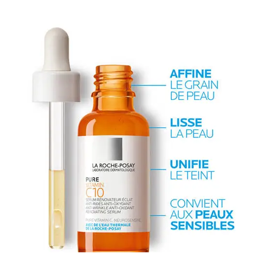 La Roche-Posay Pure Vitamin C10 Sérum Rénovateur Eclat 30 ml + Hyalu B5 Sérum Réparateur 10 ml Offert