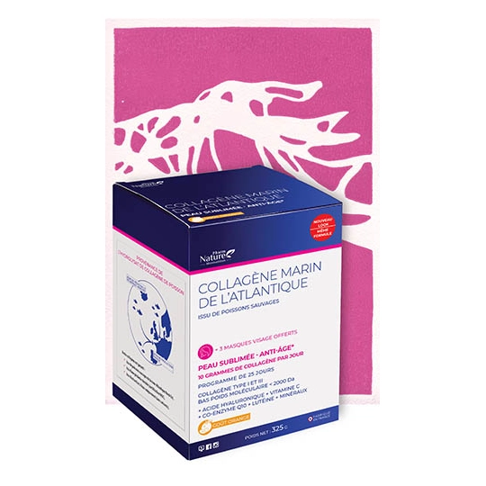Pharma Nature Collagène Marin de Bretagne Anti-âge 300 g + 3 masques Visage offerts