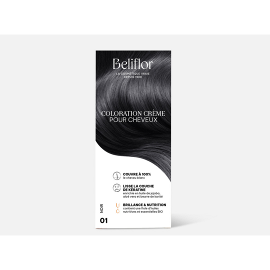 Beliflor coloration crème gourmande N°1 Noir 135 ml