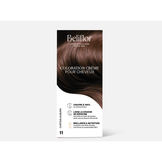 Beliflor coloration crème gourmande N°11 Châtain Auburn 135 ml