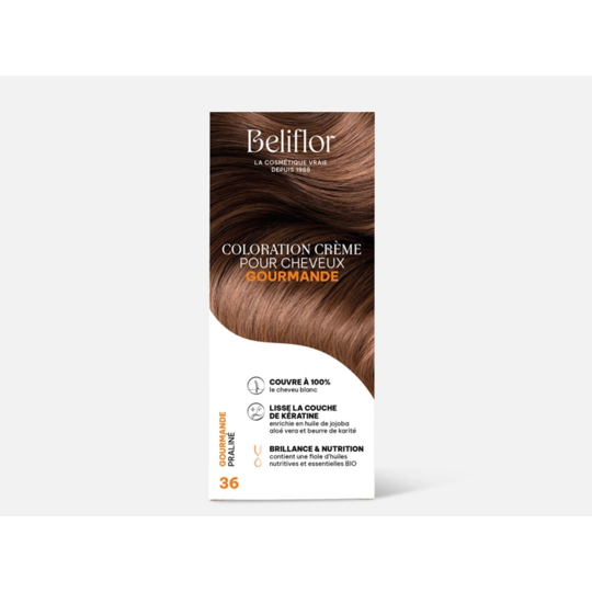 Beliflor coloration crème gourmande N°36 Praline 135 ml