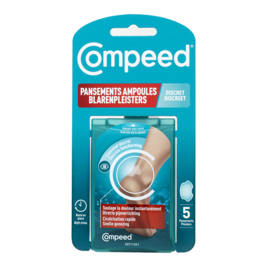 Compeed Ampoules Discret – 5 pansements talon forme papillon