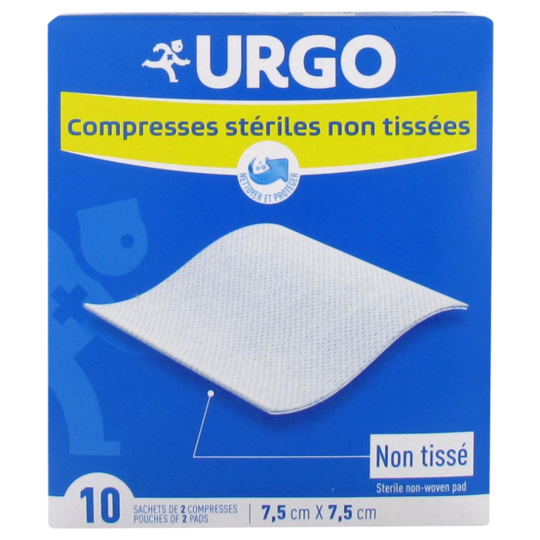 Compresses Stériles Non Tissées 7,5 x 7,5 cm - 2 compresses x 10 Sachets