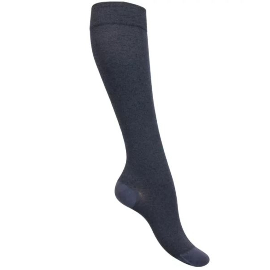 COTON - Chaussettes de Contention Normales Noir Grisé Classe 2 - Taille M