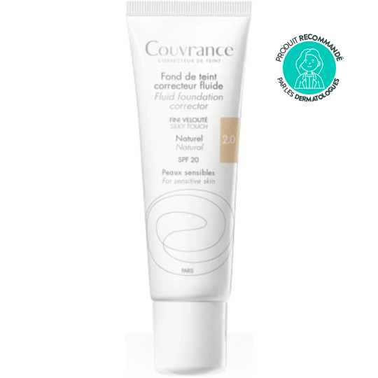 COUVRANCE - Fond de Teint Correcteur Fluide Naturel SPF20 - 30 ml