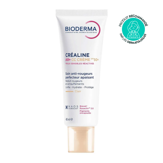 Bioderma Créaline AR+ CC crème SPF50+ teinte claire 40 ml – Peaux sensibles réactives