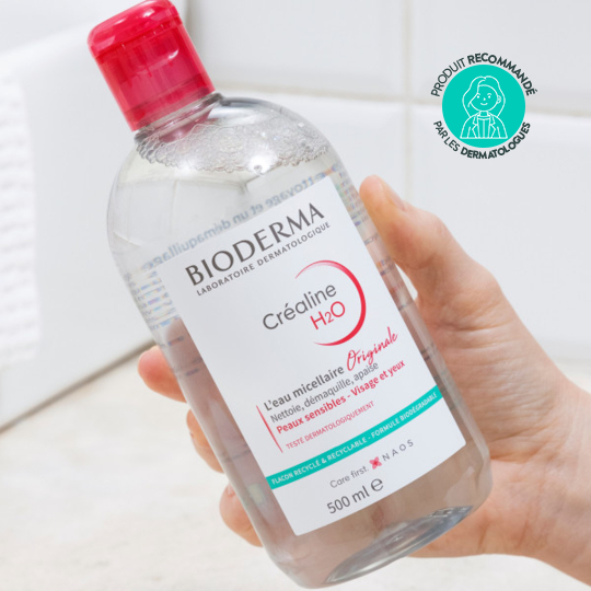 Bioderma Créaline H2O duo peaux très sèches – Eau micellaire démaquillante visage et yeux 2 x 500 ml