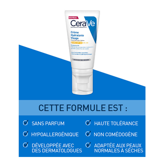 CeraVe Crème Hydratante Visage SPF30 52ml