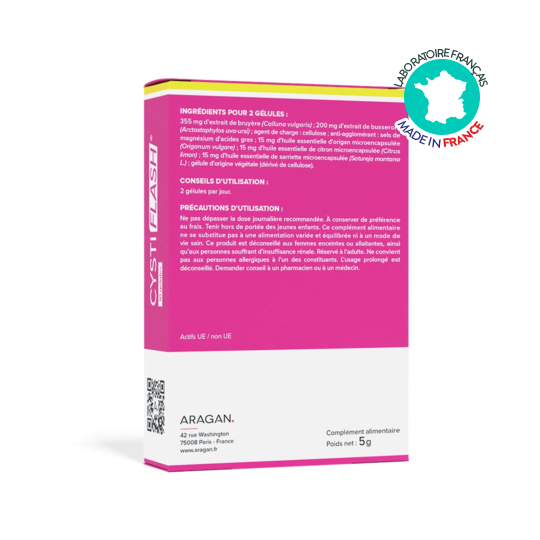 Cystiflash Aragan 10 gélules – Confort urinaire féminin, action flash
